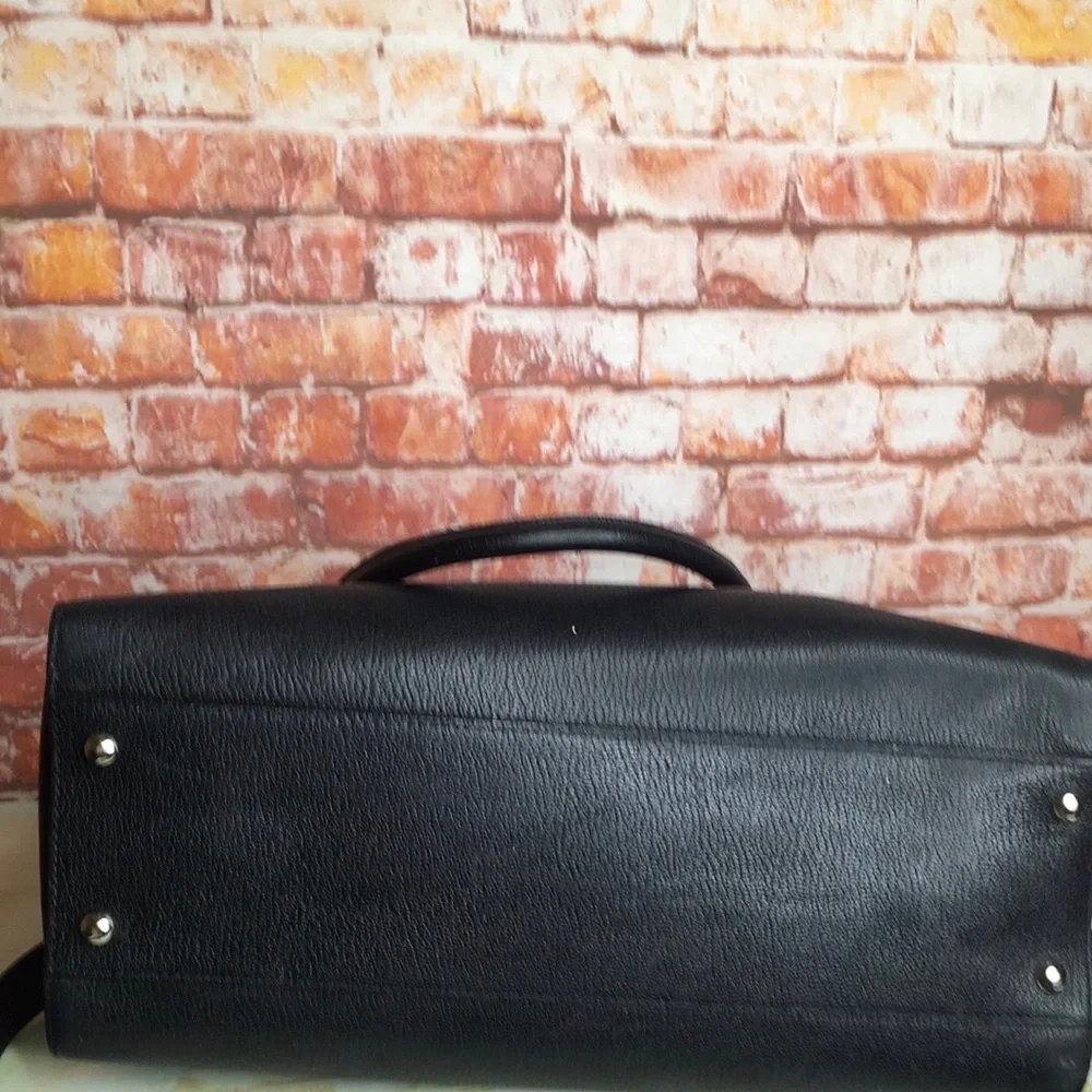 MICHAEL KORS Black Pebbled Leather Hamilton East West  Convertible Shoulder Bag